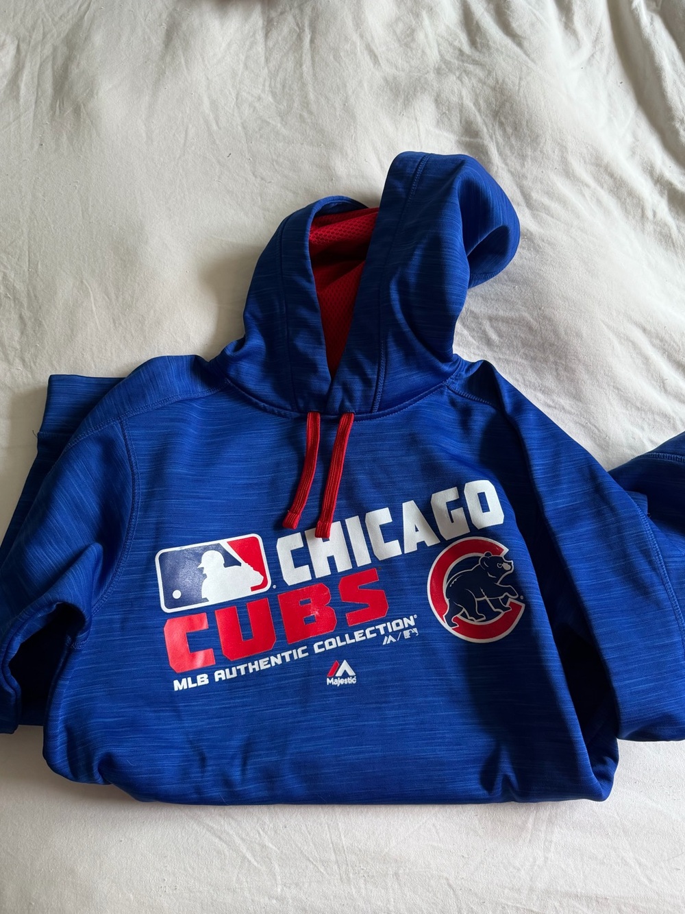 Majestic Royal Blue Chicago Cubs Pullover Hoodie with Red Accents